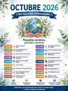 Lee más sobre el artículo DIAS MUNDIALES E INTERNACIONALES, OCTUBRE 2026